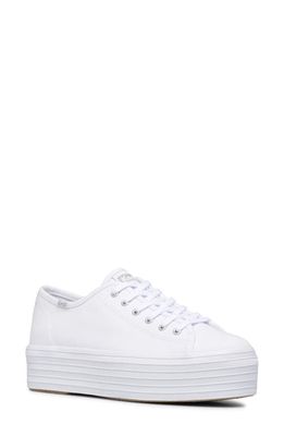 Keds Triple Up Sneaker in White Canvas