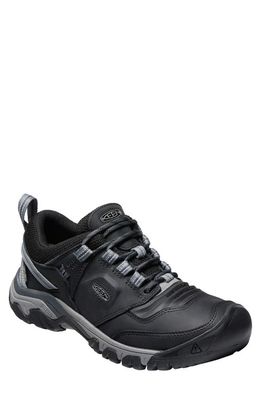 KEEN Ridge Flex Waterproof Hiking Shoe in Black/Magnet
