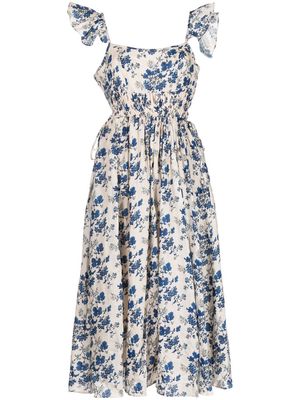 Keepsake The Label Flourish floral-print midi dress - Blue