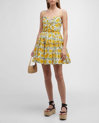 Kelsey Tie-Back Tiered Floral Mini Dress