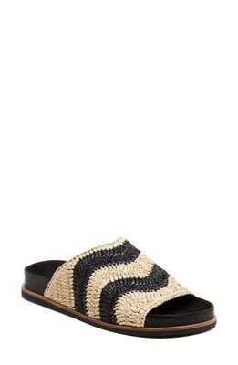 Kelsi Dagger Brooklyn Squish Raffia Sandal in Black/Natural 