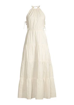 Kendall Tiered Halter Cotton Maxi Dress