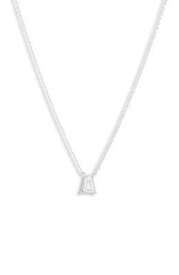 Kendra Scott Blair Pendant Necklace in Rhodium White Crystal