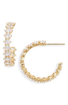 Kendra Scott Cailin Cubic Zirconia Hoop Earrings in Gold Metal White