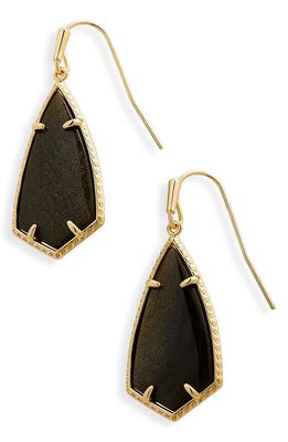 Kendra Scott Camry Drop Earrings in Gold Golden Obsidian