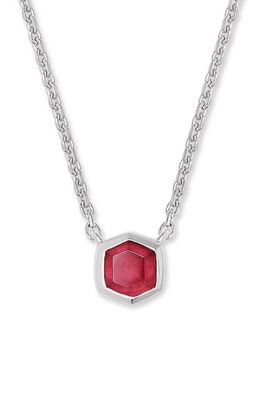 Kendra Scott Davie Pendant Necklace in Red Garnet