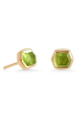 Kendra Scott Davie Stud Earrings in Green Peridot