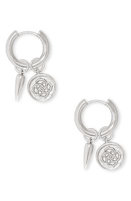 Kendra Scott Dira Coin Drop Huggie Hoop Earrings in Rhodium