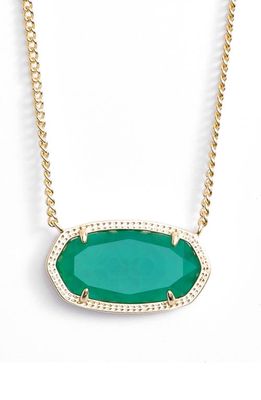 Kendra Scott 'Dylan' Stone Pendant Necklace in Green/Gold