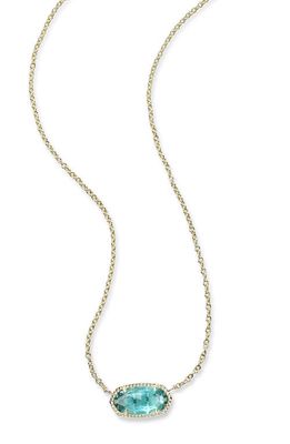 Kendra Scott Elisa Birthstone Pendant Necklace in December/london Blue/gold