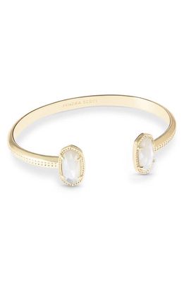 Kendra Scott Elton Station Cuff Bracelet in Ivory Mother Of Pearl/Gold