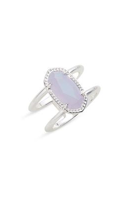 Kendra Scott Elyse Double Band Ring in Bright Slvr Matte Lilac Glas