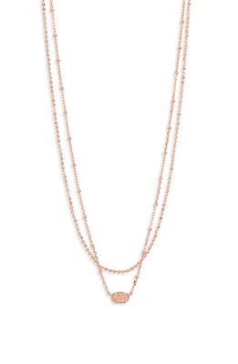 Kendra Scott Emilie Multistrand Pendant Necklace in Rose Gold Sand Drusy