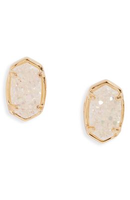 Kendra Scott Emilie Stud Earrings in Gold Iridescent Drusy
