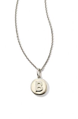Kendra Scott Initial Pendant Necklace in Sterling Silver - B
