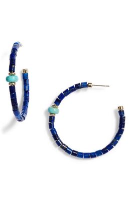 Kendra Scott Insley Hoop Earrings in Gold Blue Lapis