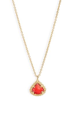 Kendra Scott Kendall Pendant Necklace in Gold Bronze Veined Red