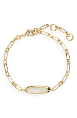 Kendra Scott Layla Pendant Chain Bracelet in Gold Ivory Mother Of Pearl