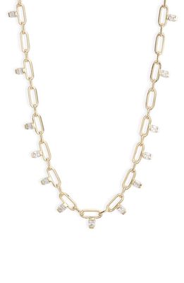 Kendra Scott Lindy Crystal Chain Necklace in Gold White