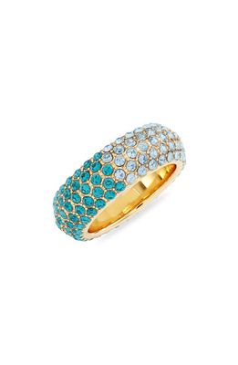 Kendra Scott Mikki Pavé Crystal Band Ring in Gold Green Blue