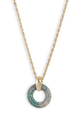 Kendra Scott Mikki Pavé Pendant Necklace in Gold Green Blue