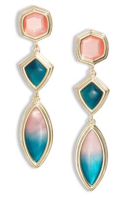 Kendra Scott Monica Linear Drop Earrings in Gold Teal Mix - Shop