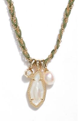 Kendra Scott Muriel Charm Necklace in Gold Ivory Mother Of Pearl