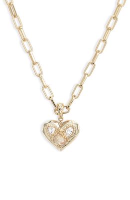 Kendra Scott Penny Heart Pendant Necklace in Gold White