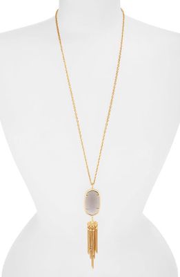 Kendra Scott Rayne Stone Tassel Pendant Necklace in Grey Catseye