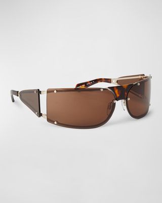Kenema Mixed-Media Wrap Sunglasses