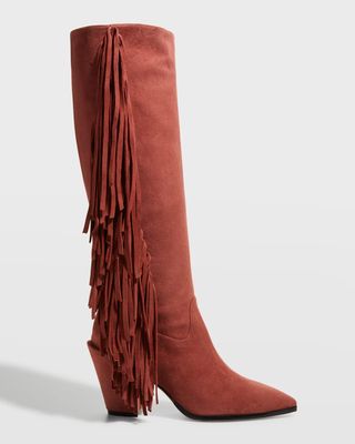 Kenley Fringe Suede Tall Boots