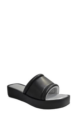 Kenneth Cole Andreanna Platform Slide Sandal in Black Smooth Pu