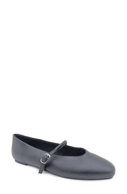 Kenneth Cole Magnolia Mary Jane Flat in Black Leather 