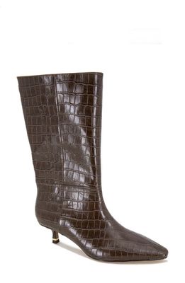 Kenneth Cole Meryl Pointed Toe Boot in Dark Brown Croc