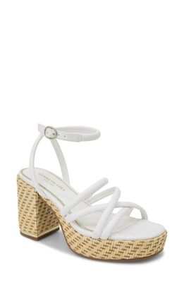 Kenneth Cole New York Daphne Ankle Strap Platform Sandal in White Leather