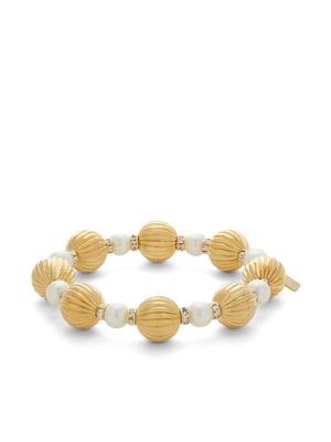 Kenneth Jay Lane crystal-embellished beaded bracelet - Gold