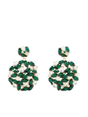 Kenneth Jay Lane crystal-embellished drop earrings - Green