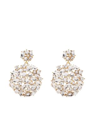 Kenneth Jay Lane crystal-embellished drop earrings - White