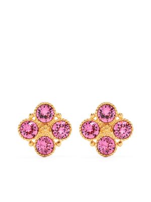 Kenneth Jay Lane crystal-embellished faceted-finish earrings - Gold