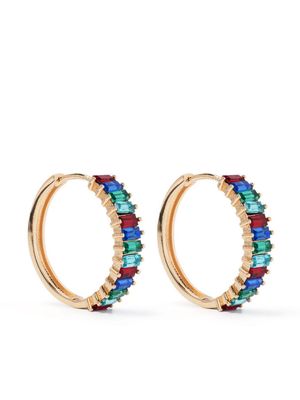 Kenneth Jay Lane crystal-embellished hoop earrings - Green