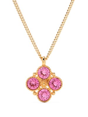 Kenneth Jay Lane crystal-pendant cable-link necklace - Gold