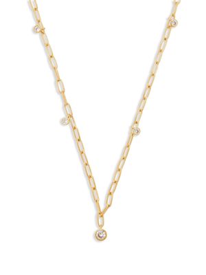 Kenneth Jay Lane cubic zirconia-pendant gold-plated necklace