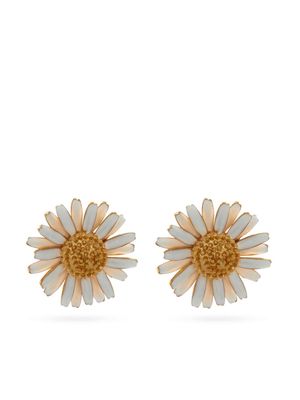 Kenneth Jay Lane enamel floral stud earrings - Gold
