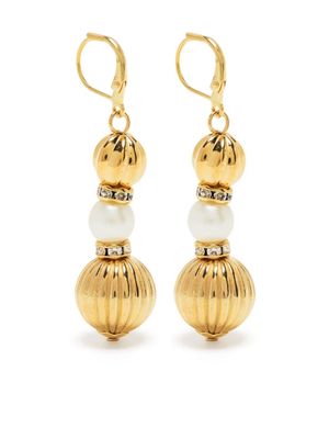 Kenneth Jay Lane faux pearl-embellished drop earrings - Gold