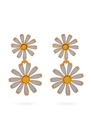 Kenneth Jay Lane floral-motif drop earrings - Yellow