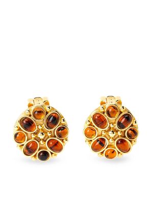 Kenneth Jay Lane inset-gemstone clip-on earrings - Gold