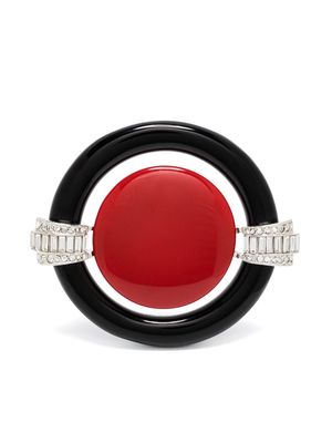 Kenneth Jay Lane pre-owned gem-embellished circular brooche - Black