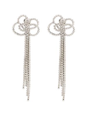 Kenneth Jay Lane silver-tone crystal clip earrings