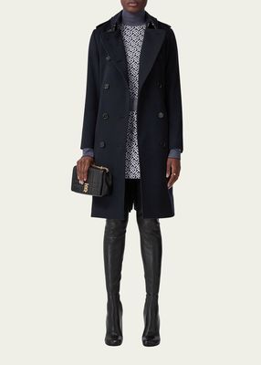 Kensington Cashmere Belted Mid Trench Coat