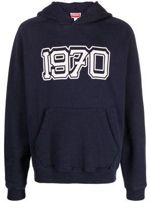 Kenzo 1970-print detail hoodie - Blue